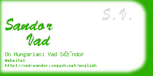 sandor vad business card